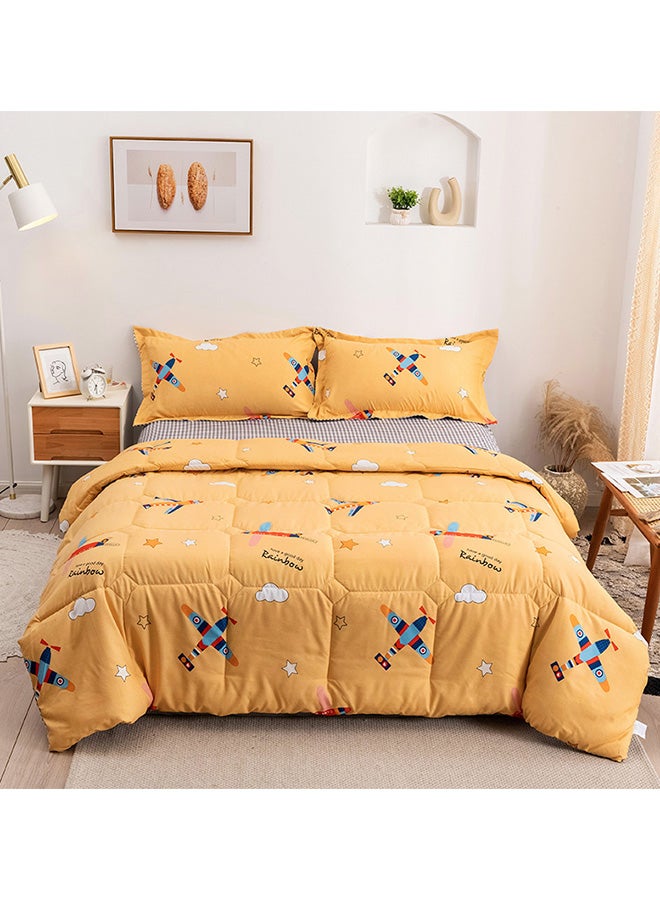 RISHAHOME 4-Piece King Size Comforter Set Microfiber Multicolour 220x240cm  - Image 2