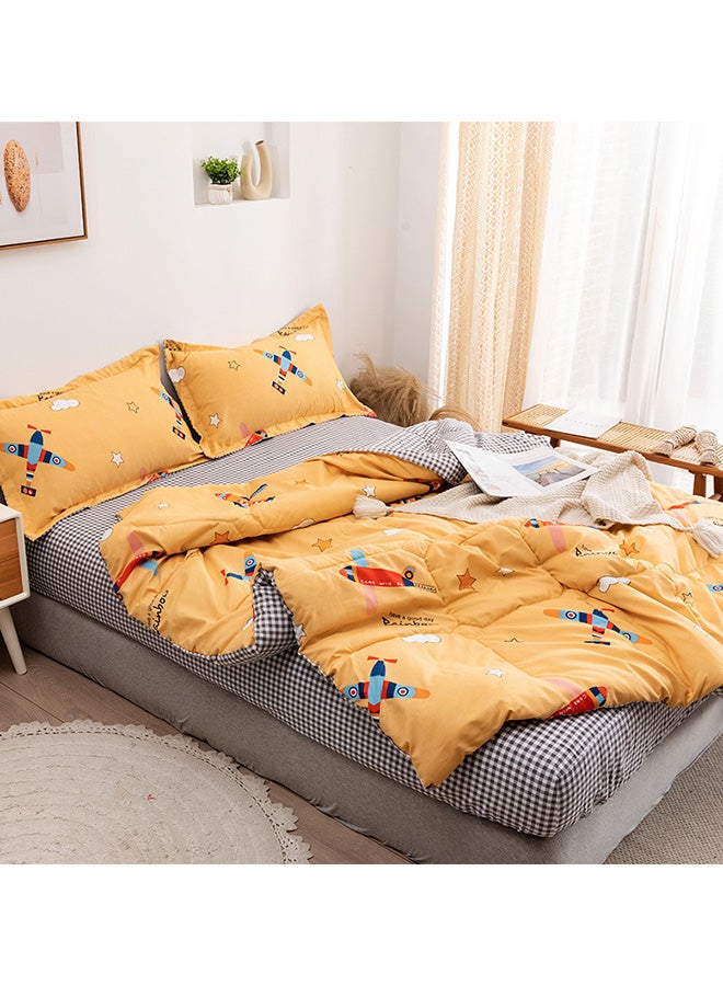 RISHAHOME 4-Piece King Size Comforter Set Microfiber Multicolour 220x240cm  - Image 3