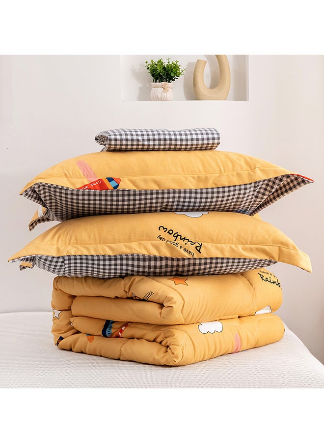 RISHAHOME 4-Piece King Size Comforter Set Microfiber Multicolour 220x240cm  - Image 4