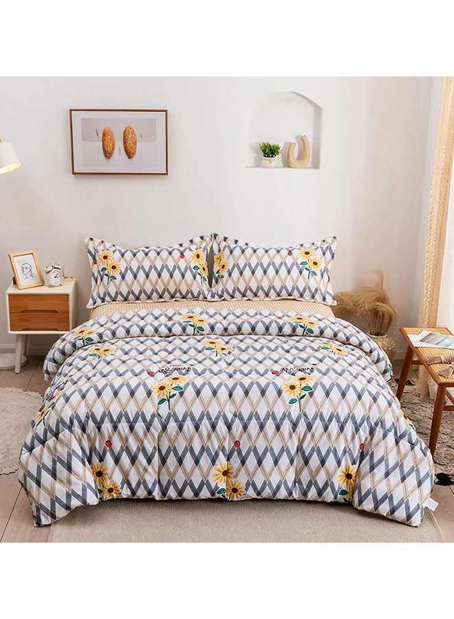 RISHAHOME 4-Piece King Size Comforter Set Microfiber Grey  - Image 2