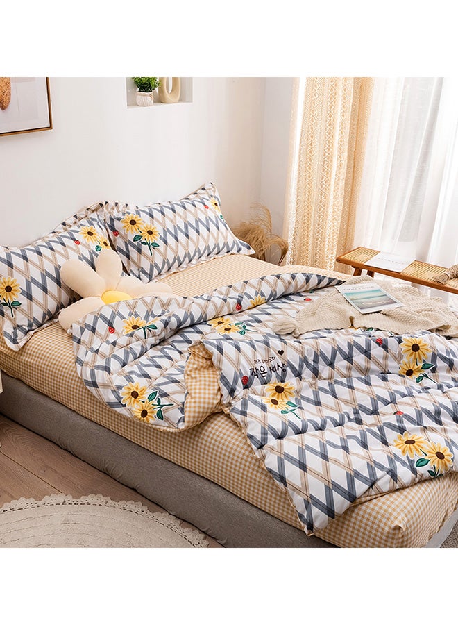 RISHAHOME 4-Piece King Size Comforter Set Microfiber Grey  - Image 3