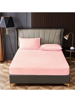 Rahalife 3-Piece Fitted Bedsheet Set King Size Microfiber Taupe 200x200+30cm  - Image 1