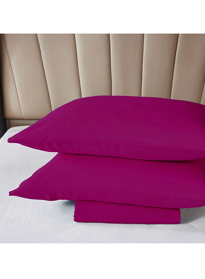 Rahalife 3-Piece Fitted Bedsheet Set Queen Size Microfiber Plum 150x200+30cm  - Image 3