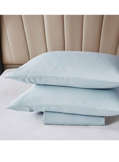 Rahalife 3-Piece Fitted Bedsheet Set Queen Size Microfiber Baby Blue 150x200+30cm  - Image 3