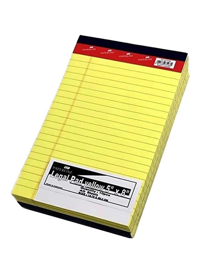 paperline 10-Piece Legal Pad Notebook Yellow