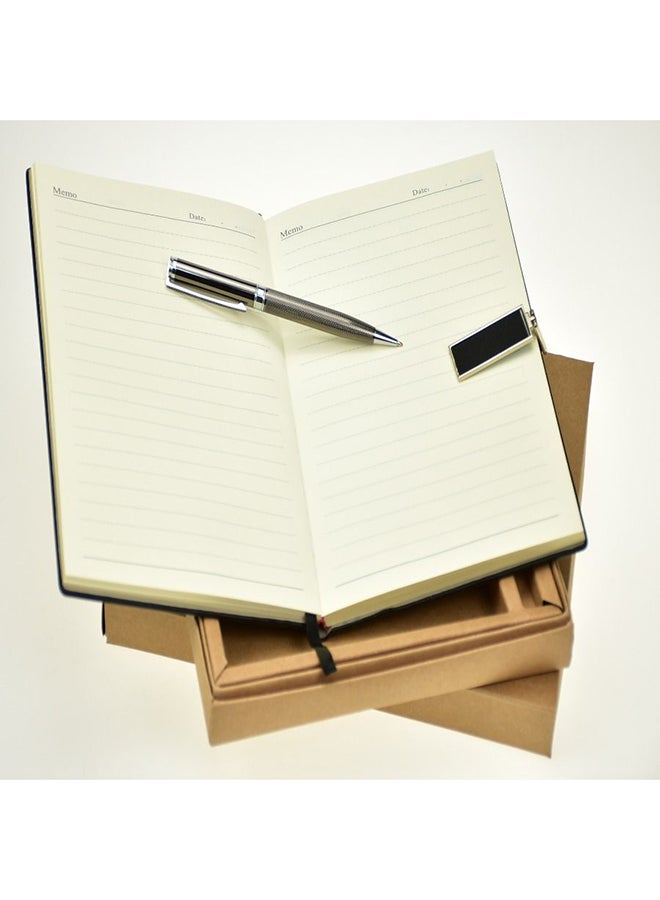 A5 Notebook With Rollerball Pen Set Black - Image 3