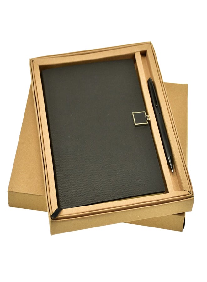A5 Notebook With Pen Box Set Black - Image 1