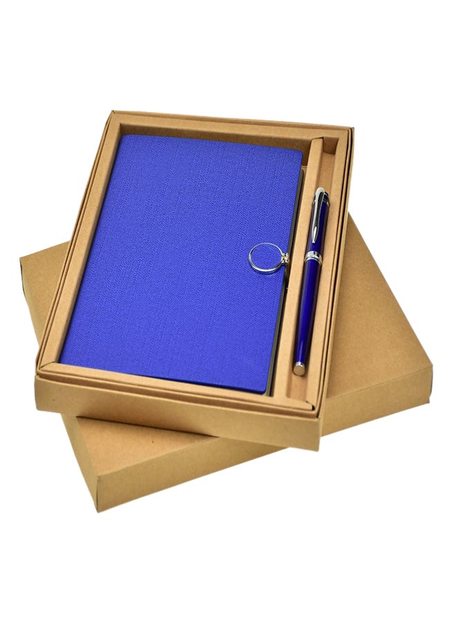 A5 Notebook With Pen Gift Box Set Blue - Image 1