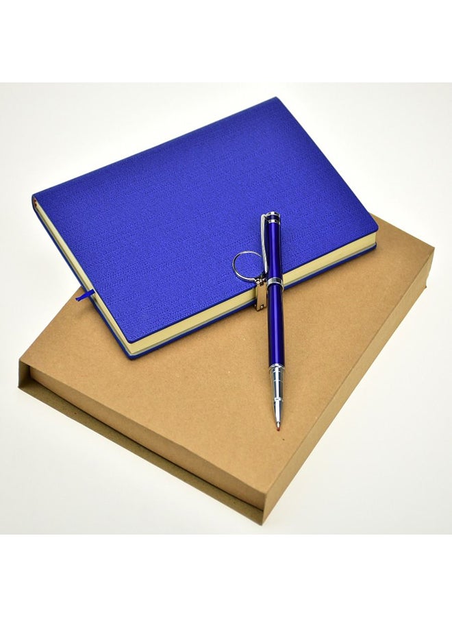 A5 Notebook With Pen Gift Box Set Blue - Image 2