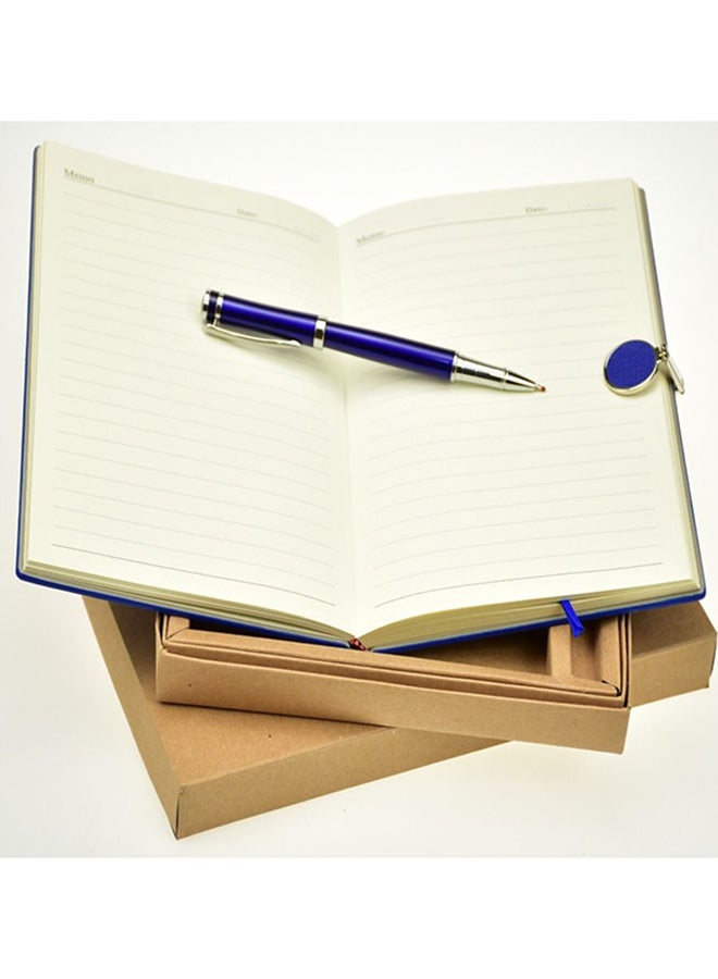 A5 Notebook With Pen Gift Box Set Blue - Image 3