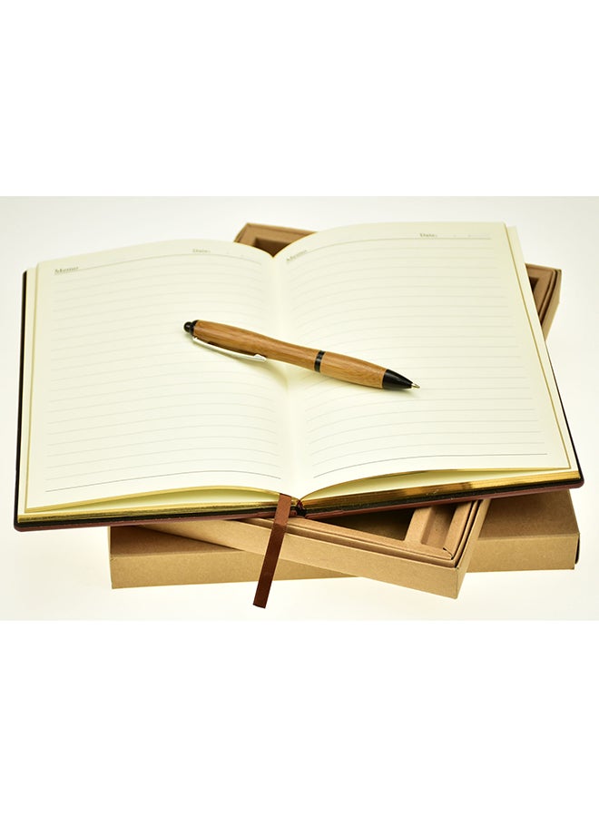 طقم هدايا مُكون من دفتر مُلاحظات بمقاس A5 مع قلم - Image 3
