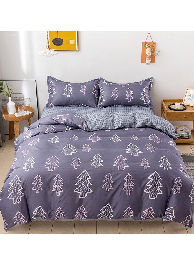 RISHAHOME 4-Piece Double Size Duvet Cover Set Microfiber Multicolour  - Image 1