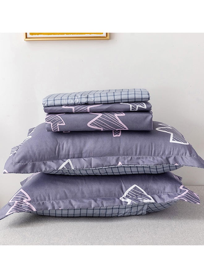 RISHAHOME 4-Piece Double Size Duvet Cover Set Microfiber Multicolour  - Image 2