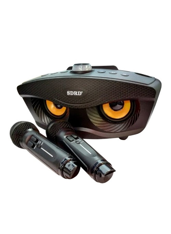 SDRD - Wireless Bluetooth Speaker With 2-Piece Mic Black - Image 1