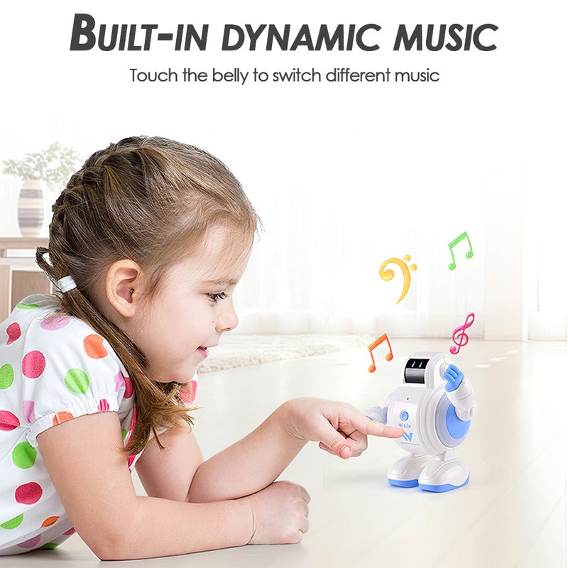 Generic - R07 Touch Sensing Singing Kids Interactive Robot With Emotion LED Light Facial Expression 17.2*7.7*12.7cm - Image 1