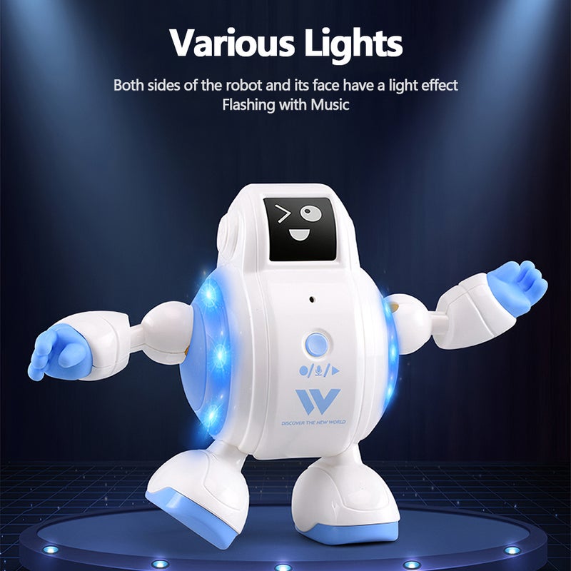 Generic - R07 Touch Sensing Singing Kids Interactive Robot With Emotion LED Light Facial Expression 17.2*7.7*12.7cm - Image 1