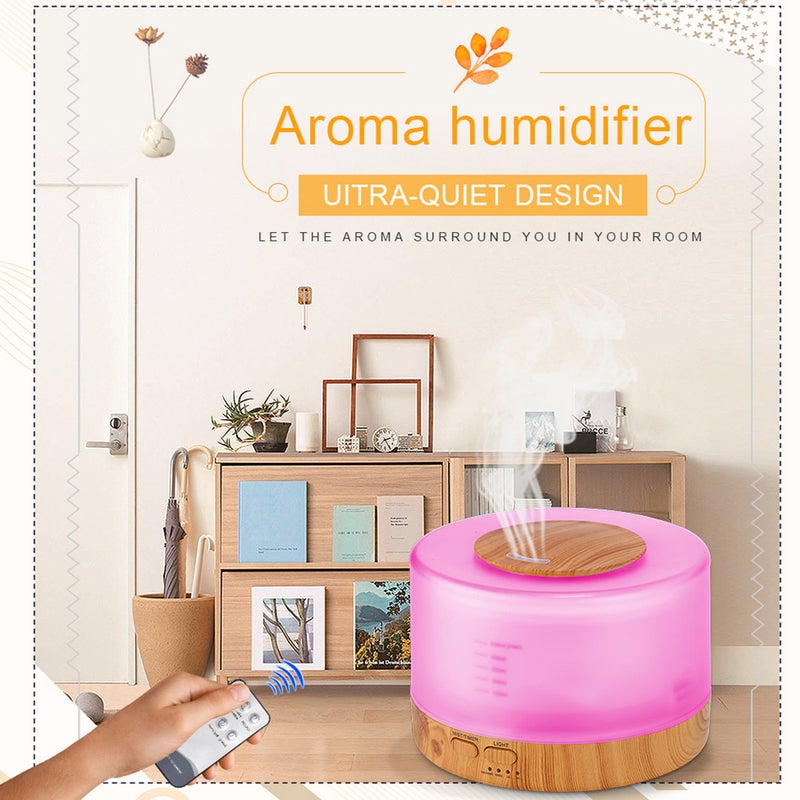 Aromatherapy Air Humidifier Aroma Diffuser With LED 7 Colors-Changing Light And Remote Control 700ml White  - Image 3