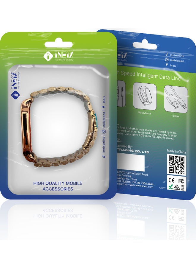 INEIX Replacement Strap For Xiaomi Mi Band 5 Rose Gold - Image 4