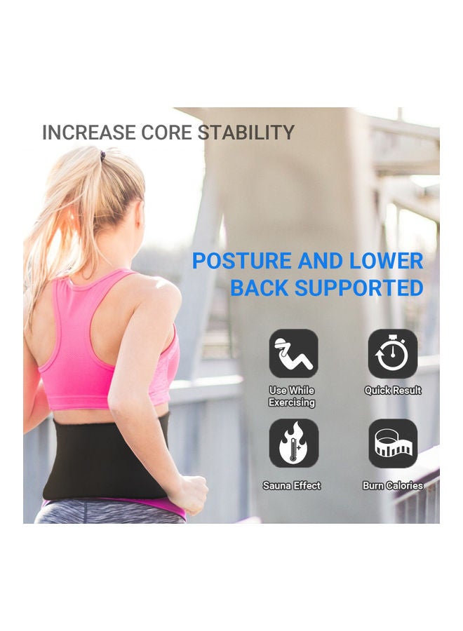 Generic - Waist Trimmer Belt Sweat Sauna Slim Belt for Men and Women Low Back and Lumbar Support Abdominal Trainer Increased Core Stability Belly Fat Remover Waist Band Size L Black - Image 1