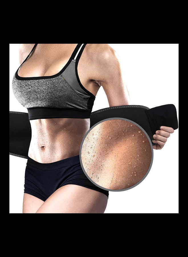 Generic - Waist Trimmer Belt Sweat Sauna Slim Belt for Men and Women Low Back and Lumbar Support Abdominal Trainer Increased Core Stability Belly Fat Remover Waist Band Size L Black - Image 1