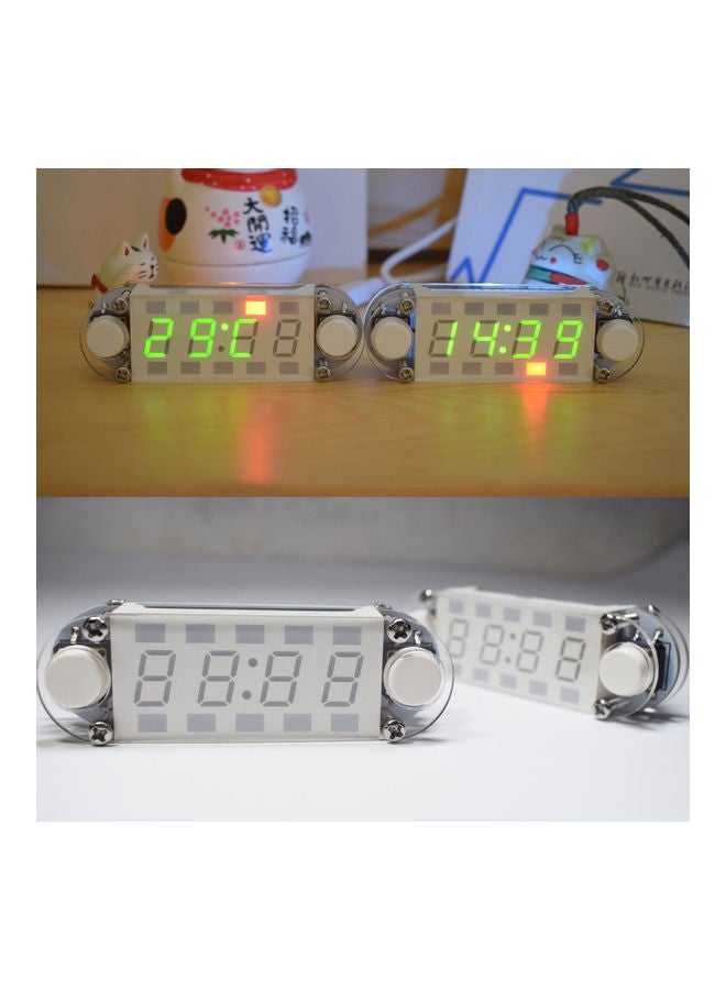 Generic - 4-Digit Digital Clock DIY Kit LED Mixed Color Nixie Tube Table Desk USB-Powered Clock with Countdown Timer Stopwatch Alarm Light for STEM Students Beginner White - Image 1