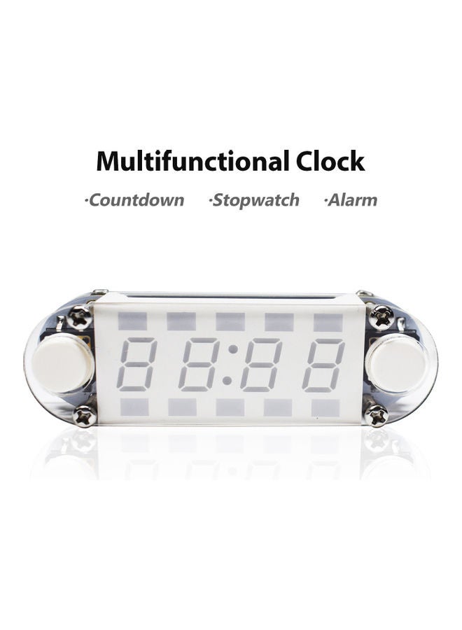 Generic - 4-Digit Digital Clock DIY Kit LED Mixed Color Nixie Tube Table Desk USB-Powered Clock with Countdown Timer Stopwatch Alarm Light for STEM Students Beginner White - Image 1