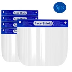Generic 5Pcs Anti-Fog Adjustable Full Face Shield Windproof Dustproof Hat Full Face Shield Protect Eyes And Face With Protective Clear Film Elastic Band Transparent 32.0x22.0x4.0cm  - Image 1