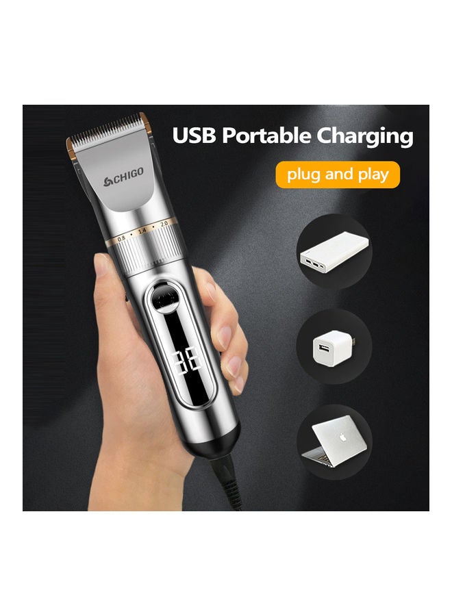 ماكينة قص الشعر المنزلية الإحترافية للرجال قابلة لإعادة الشحن، آلة قص الشعر الكهربائية القوية متعدد الألوان 23.5x18.0x6.5سم - Image 5