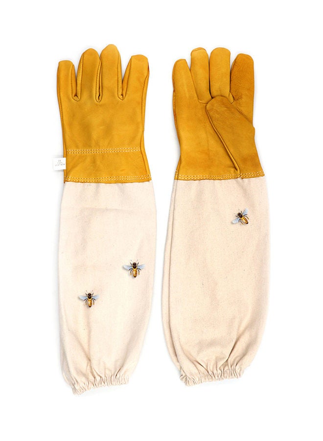 Beekeeping Gloves Beekeeper Prevent Gloves Protective Sleeves Ventilated Professional Anti Bee for Apiculture Beekeeper Beehive Anti-bee Anti-smash Anti-slash Anti-cut Gloves sheepskin Gloves white 48.0x20.0x2.0cm - Image 1