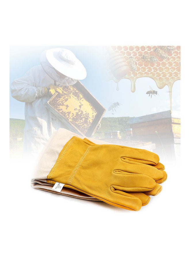 Beekeeping Gloves Beekeeper Prevent Gloves Protective Sleeves Ventilated Professional Anti Bee for Apiculture Beekeeper Beehive Anti-bee Anti-smash Anti-slash Anti-cut Gloves sheepskin Gloves white 48.0x20.0x2.0cm - Image 4