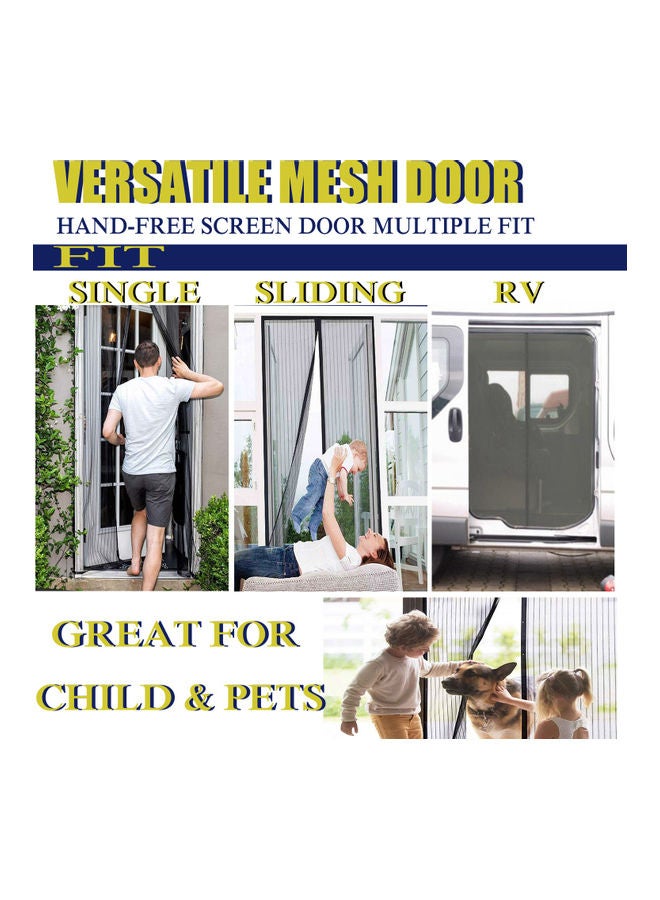 Generic - Hands Free Magnetic Screen Door Mesh Curtain Keeps Bugs Out Full Frame Magnets with Magic Tape Drill Free Install Auto Close Kid Pet Friendly Fits Doors up to 39 x 83 Inches Black 25.0x17.0x6.0cm - Image 1