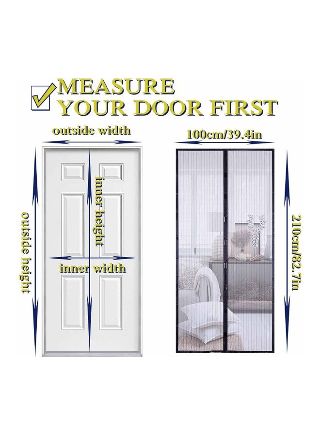 Generic - Hands Free Magnetic Screen Door Mesh Curtain Keeps Bugs Out Full Frame Magnets with Magic Tape Drill Free Install Auto Close Kid Pet Friendly Fits Doors up to 39 x 83 Inches Black 25.0x17.0x6.0cm - Image 1
