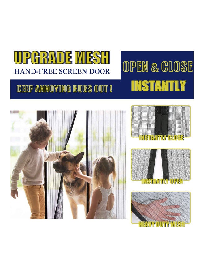 Generic - Hands Free Magnetic Screen Door Mesh Curtain Keeps Bugs Out Full Frame Magnets with Magic Tape Drill Free Install Auto Close Kid Pet Friendly Fits Doors up to 39 x 83 Inches Black 25.0x17.0x6.0cm - Image 1