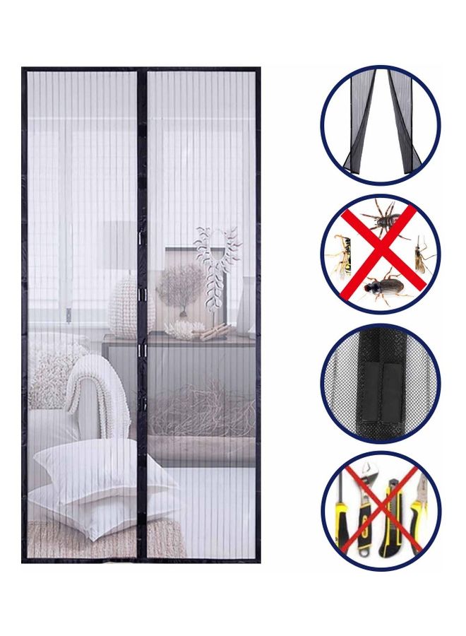 Generic - Hands Free Magnetic Screen Door Mesh Curtain Keeps Bugs Out Full Frame Magnets with Magic Tape Drill Free Install Auto Close Kid Pet Friendly Fits Doors up to 39 x 83 Inches Black 25.0x17.0x6.0cm - Image 1