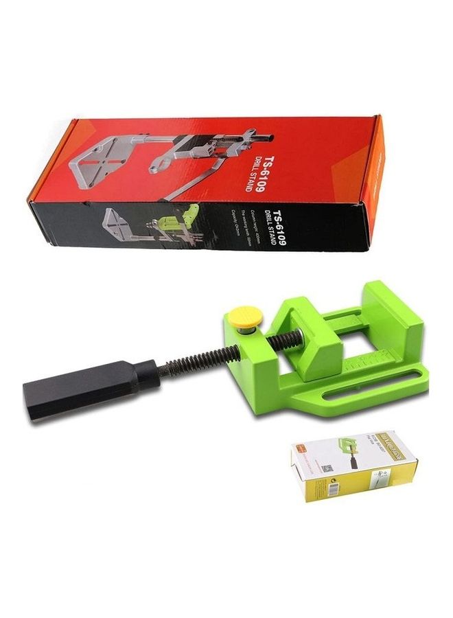 TS 2-Piece Combo Drill Stand With Quick Release Drill Press Vise Flat Set AT6001 Silver/Black/Green 31x12x17cm - Image 4