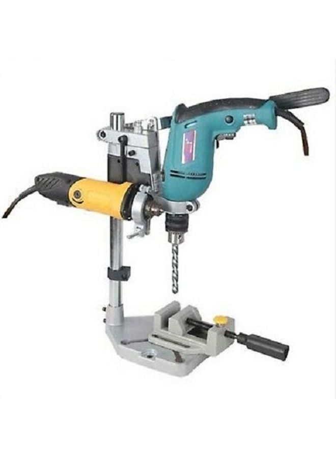 TS 2-Piece Combo Drill Stand With Quick Release Drill Press Vise Flat Set AT6001 Silver/Black/Green 31x12x17cm - Image 5