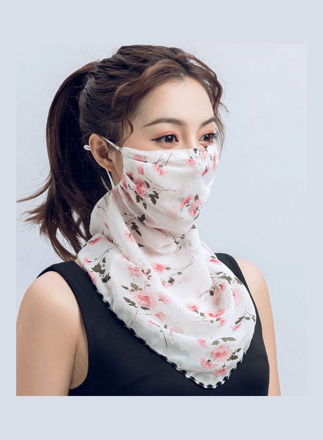 Women Summer Chiffon Face Shield Floral Print Sunscreen Dustproof Breathable Cycling Outdoors Multifucntional Neck Gaiter multicolor  - Image 1