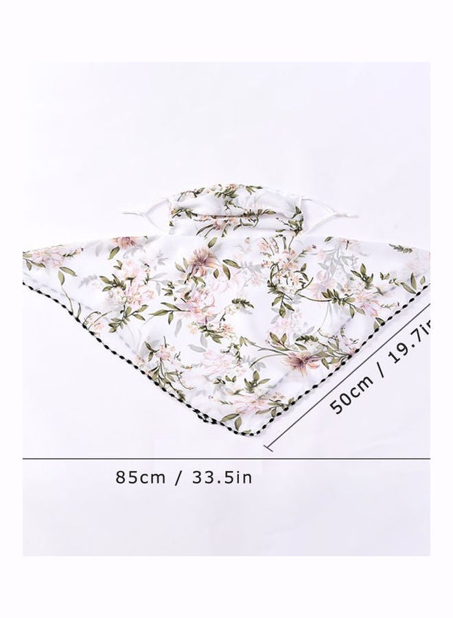 Women Summer Chiffon Face Shield Floral Print Sunscreen Dustproof Breathable Cycling Outdoors Multifucntional Neck Gaiter multicolor  - Image 5