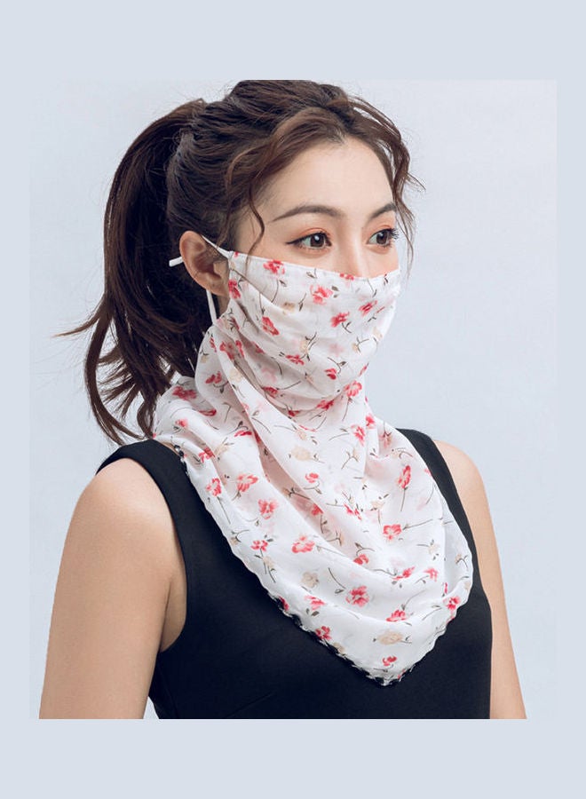 Women Summer Chiffon Face Shield Floral Print Sunscreen Dustproof Breathable Cycling Outdoors Multifucntional Neck Gaiter multicolor  - Image 1