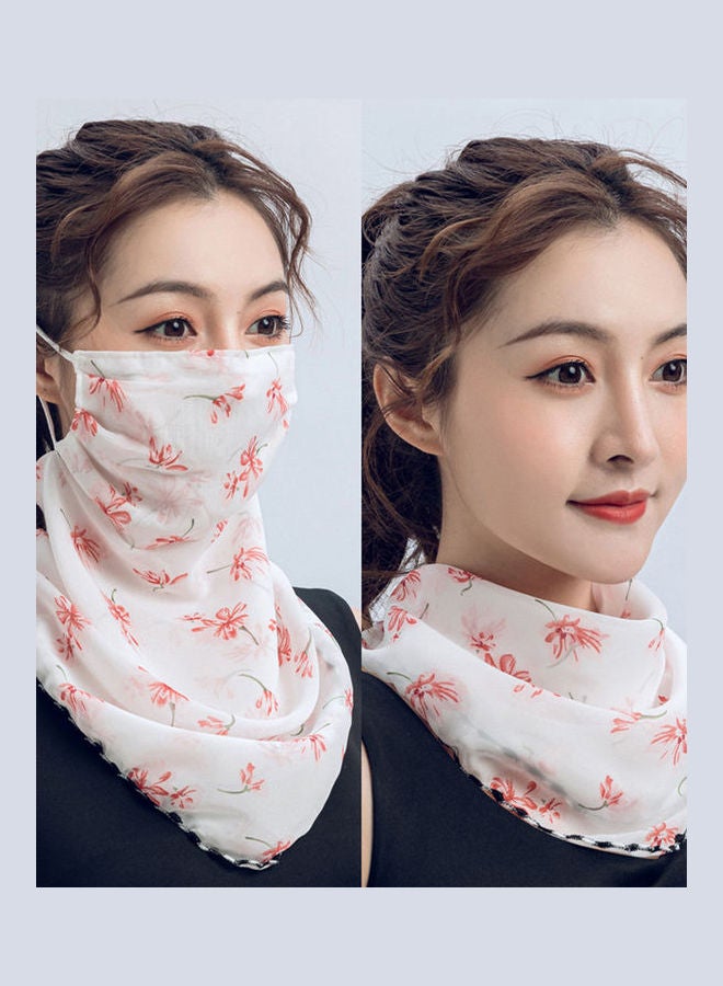 Women Summer Chiffon Face Shield Floral Print Sunscreen Dustproof Breathable Cycling Outdoors Multifucntional Neck Gaiter multicolor  - Image 4