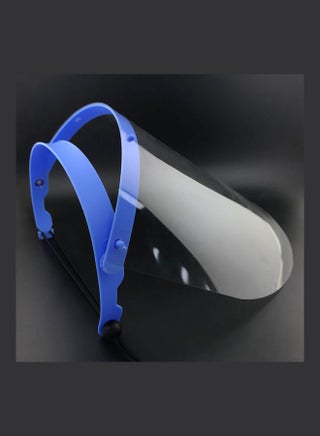 Unisex Transparent Protective Face Shield Anti Splash Dust-proof Adjustable Detachable Drawstring Full Face Cover Workshop Cooking Cleaning Blue - v1605539153/N42296412V_1