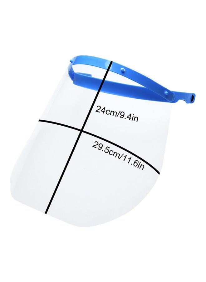 Unisex Transparent Protective Face Shield Anti Splash Dust-proof Adjustable Detachable Drawstring Full Face Cover Workshop Cooking Cleaning Blue