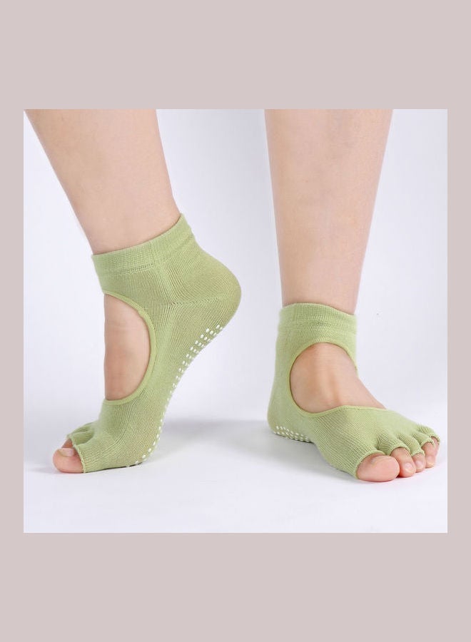 Yoga Socks Slip Grip Pilates Barre Dance Floor Socks Green - Image 1