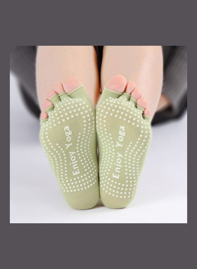 Yoga Socks Slip Grip Pilates Barre Dance Floor Socks Green - Image 3