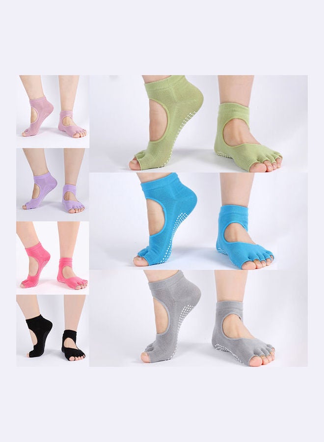 Yoga Socks Slip Grip Pilates Barre Dance Floor Socks Green - Image 5