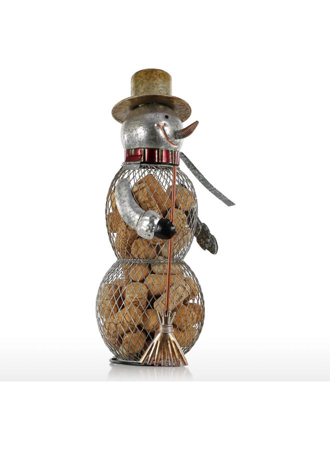 TOOARTS Snowman Cork Container Silver 35 x 16cm - Image 3