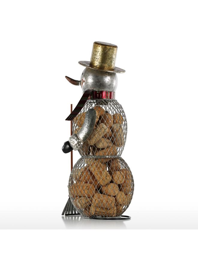 TOOARTS Snowman Cork Container Silver 35 x 16cm - Image 5