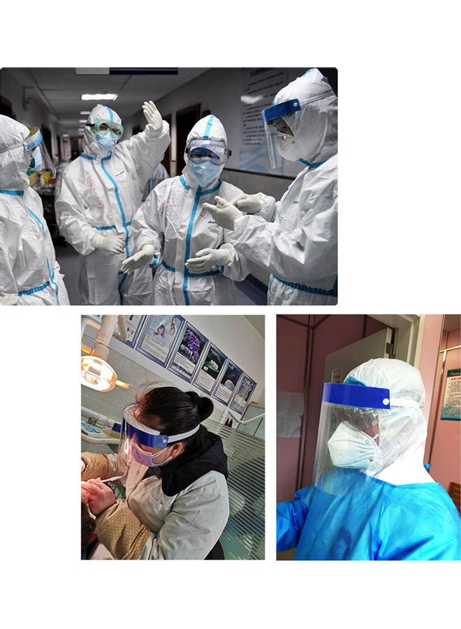 Anti-Fog Adjustable Full Face Shield Windproof Dustproof Hat Full Face Shield Protect Eyes And Face With Protective Clear Film Elastic Band Transparent 32.0x22.0x1.0cm - Image 5