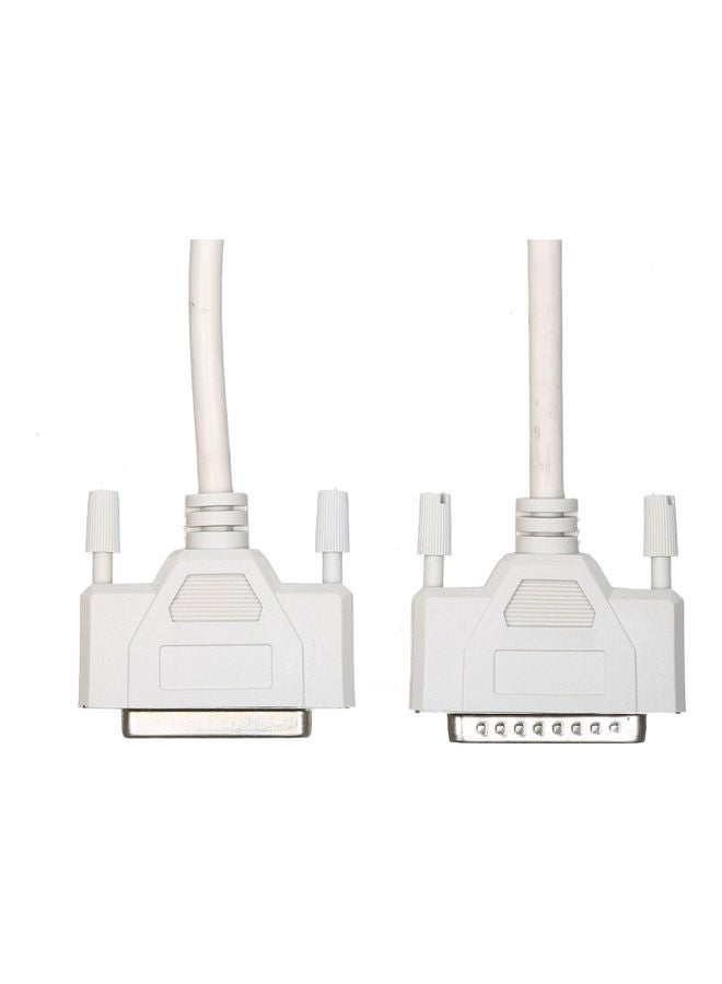 Generic - 25Pin DB25 Printer Extending Cable 1.4m Computer Parallel Extension Cord 4.6ft M-F Cable 25Pin DB25 Parallel Male to Female LPT Printer Connection Line 25 Pin LPT White - Image 1