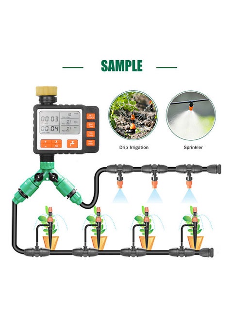 Digital Water Timer Programmable Outdoor Single Outlet Automatic On Off Water Faucet Hose Timer Irrigation System Controller With Manual Mode 3In Large Screen Orange 14.0x11.5x5.7cm